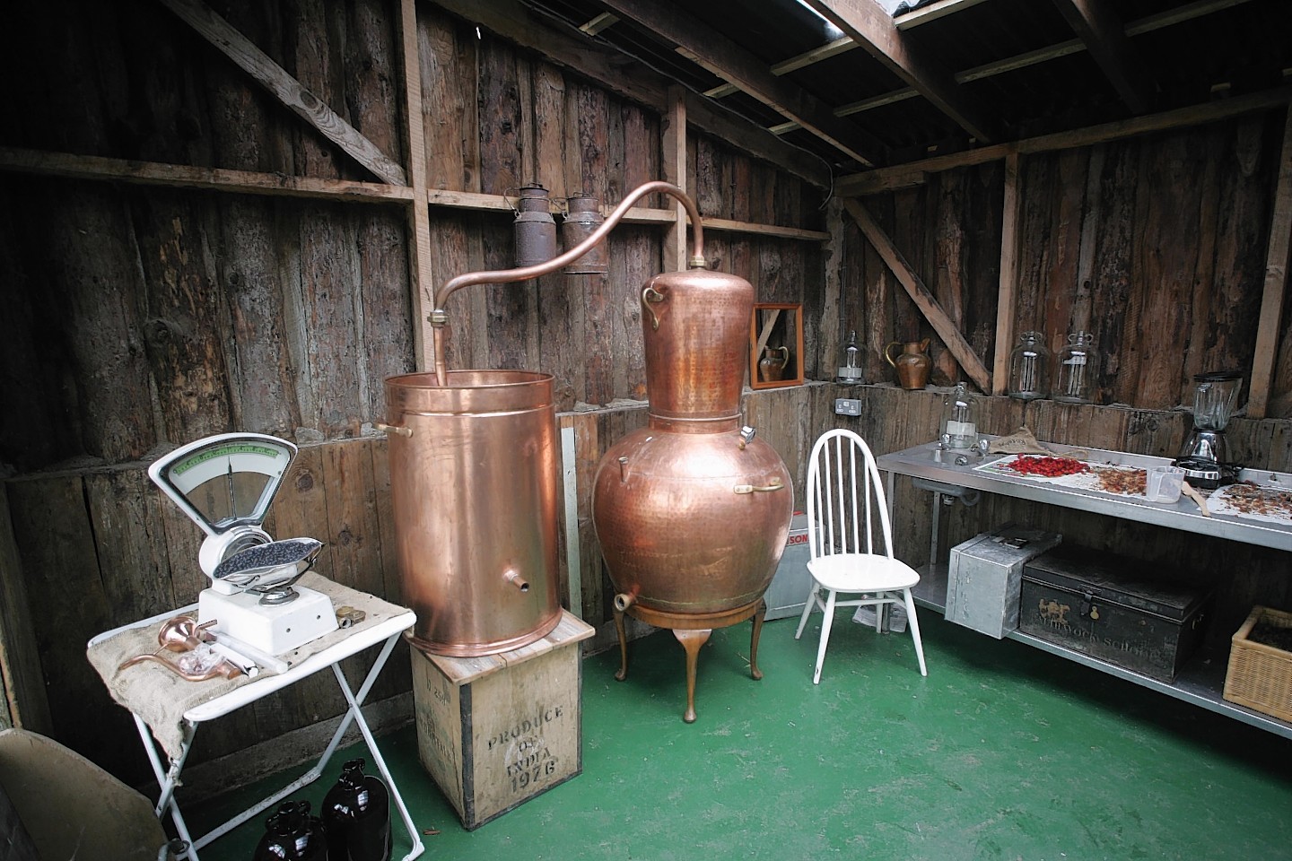 The shed at Inshriach owned by Walter Micklethwait has been named a winner in the Shed of the Year contest is also a gin distillery