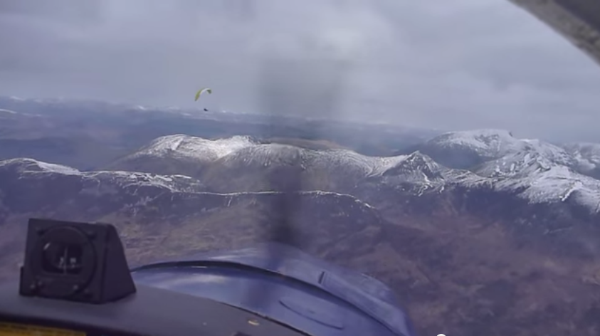 The near miss took place at 4,400 feet in the skies above Ben Nevis