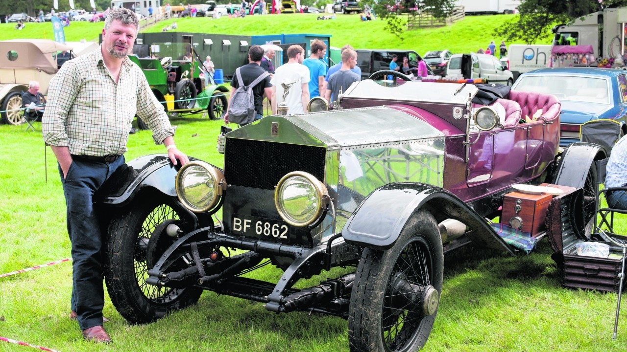 Rev Ian Murray of Isla Parishes (Minister at Glamis with his C 1915 Rolls Royce Silver Ghost