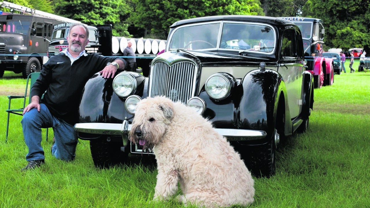 Jim Leslie from Aberdeen with his 1949 Riley RNB 2.5 litre, and Steph.
