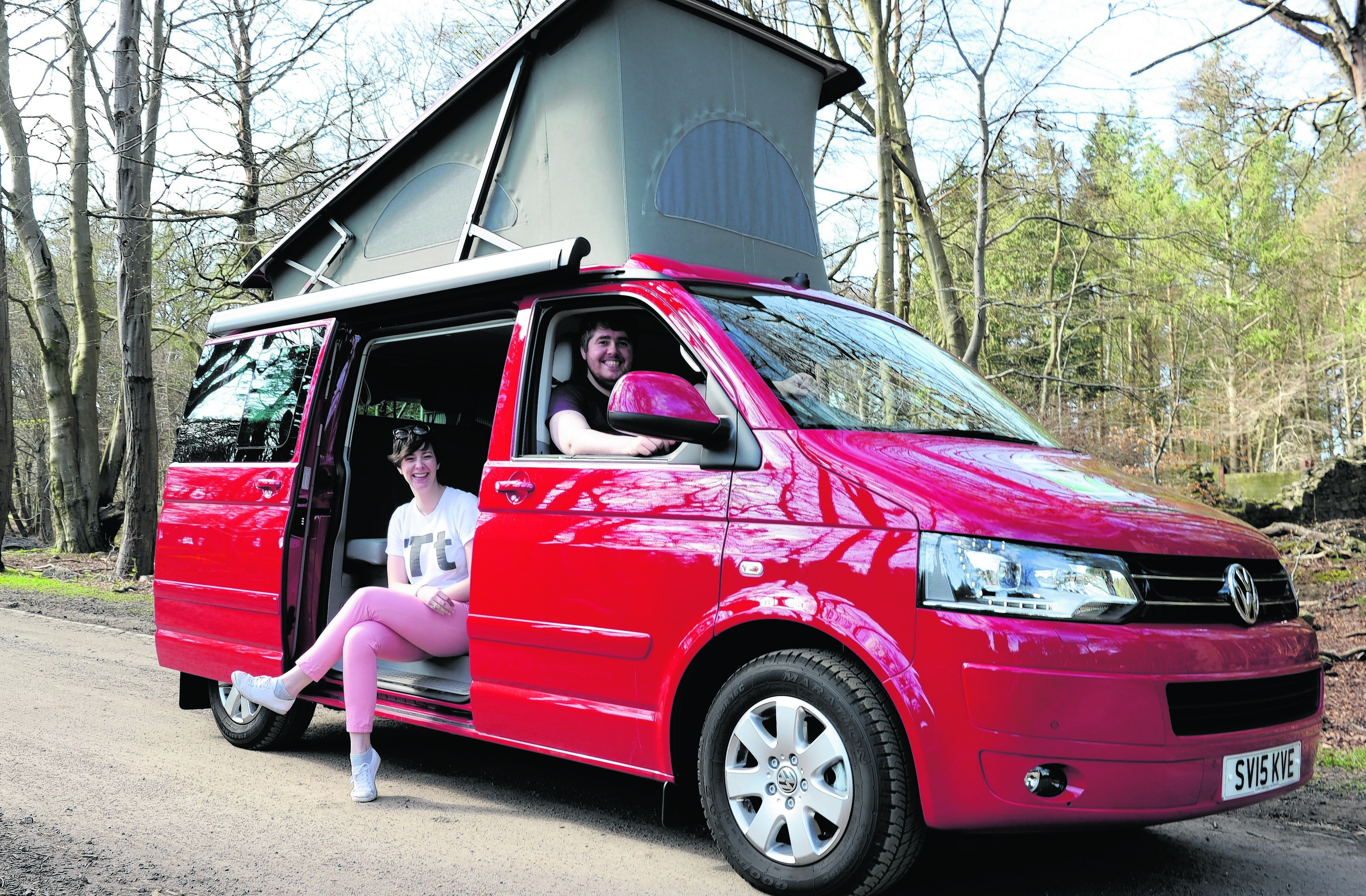 VW Camper Van ,   Josh King and his girlfriend Rebecca Thomson. 