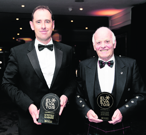 Graeme Bone, of the Drum Property Group, and Jimmy Milne, of the Balmoral Group, at the Elevator Awards