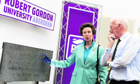 HRH The Princess Royal with Sir Ian Wood at the official opening of RGU’s Sir Ian Wood Building