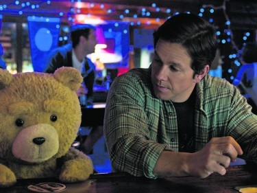 Mark Wahlberg with his furry friend in Ted 2