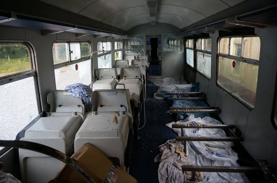 Inside the attacked carriage 