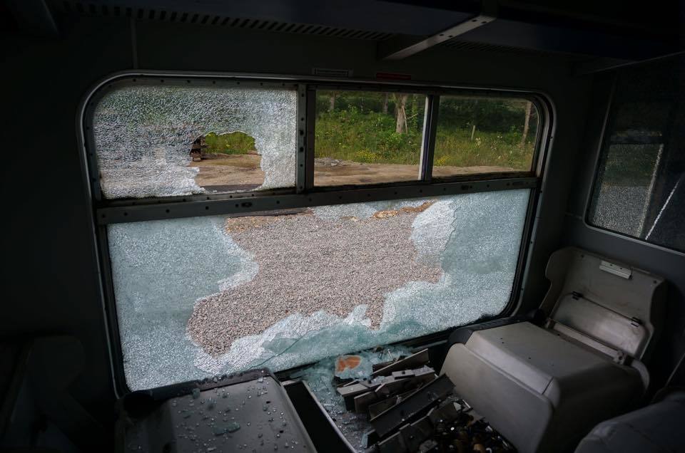 Police are investigating after thugs used bricks and stones to smash the windows of a 1950s-era carriage at Crathes