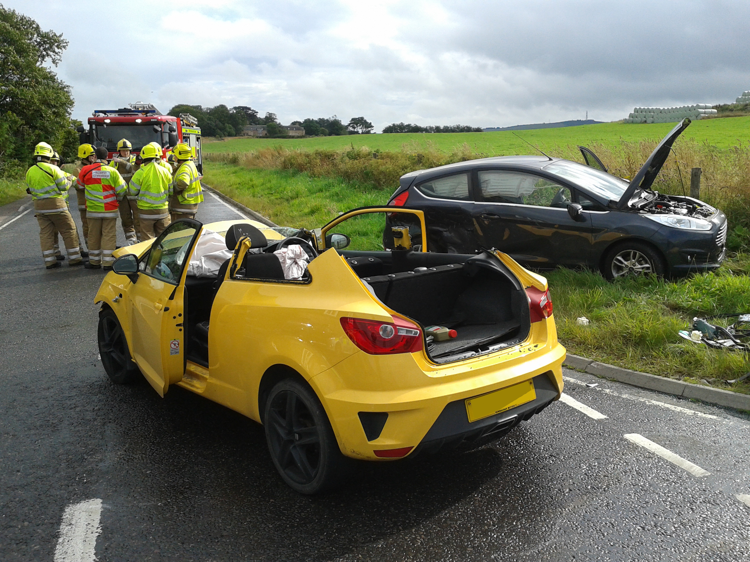 SFRS at the scene of the crash near Westhill