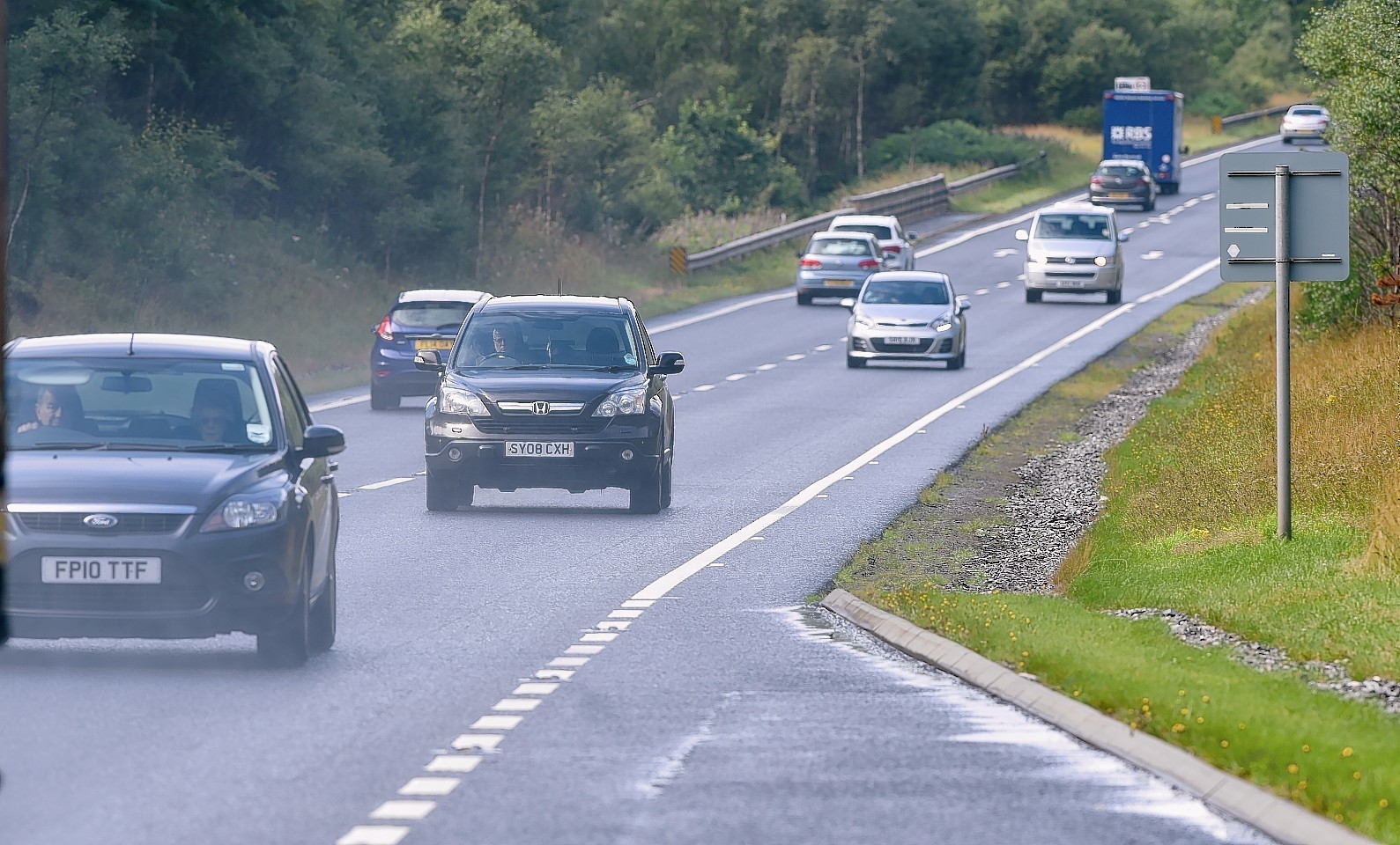 Traffic on the A9 Kincraig to Dalraddy section