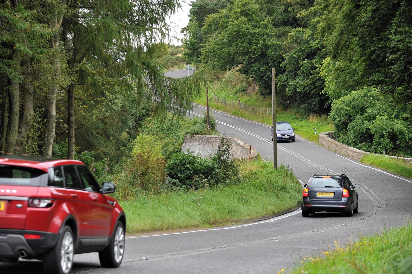 The A947 stretch between Turriff and Banff