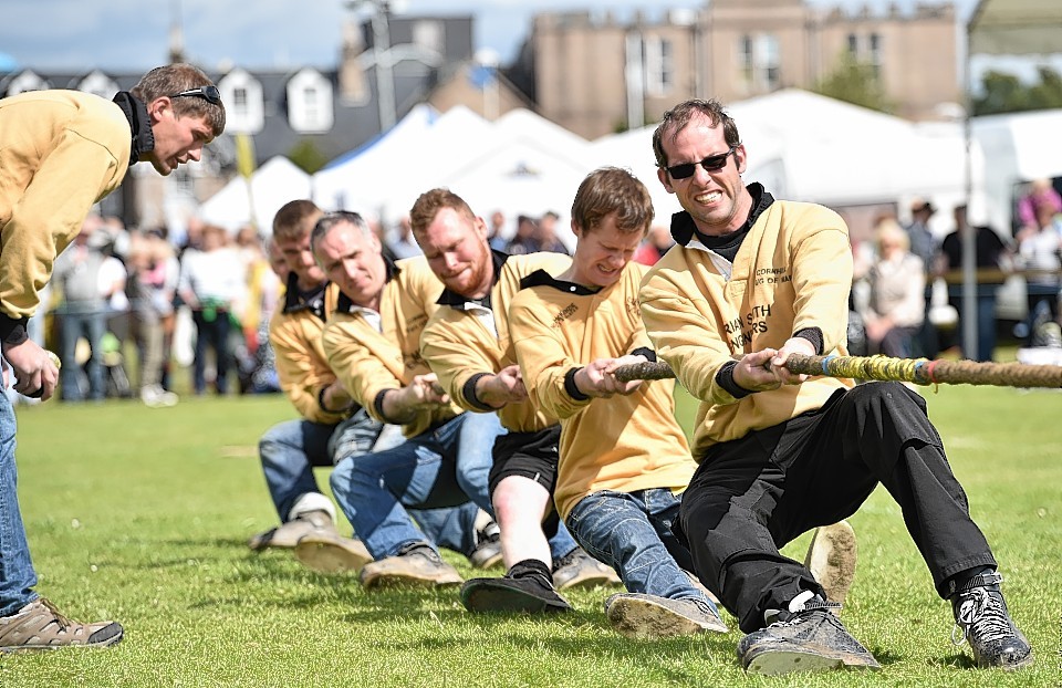 Aboyne Highland Games - Tug of War - Cornhill from Banff. Picture by COLIN RENNIE 