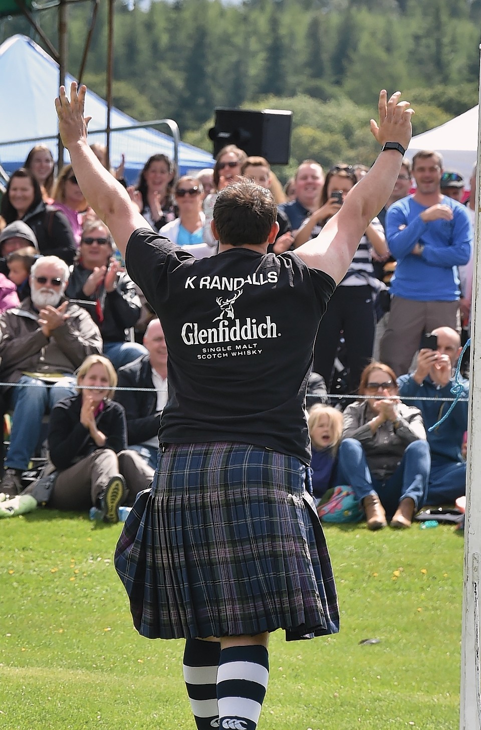 Aboyne Highland Games - Weight over bar - record was broken by Kyle Randall with a throw of 17ft 5in. (previous record was 17ft 2) Picture by COLIN RENNIE