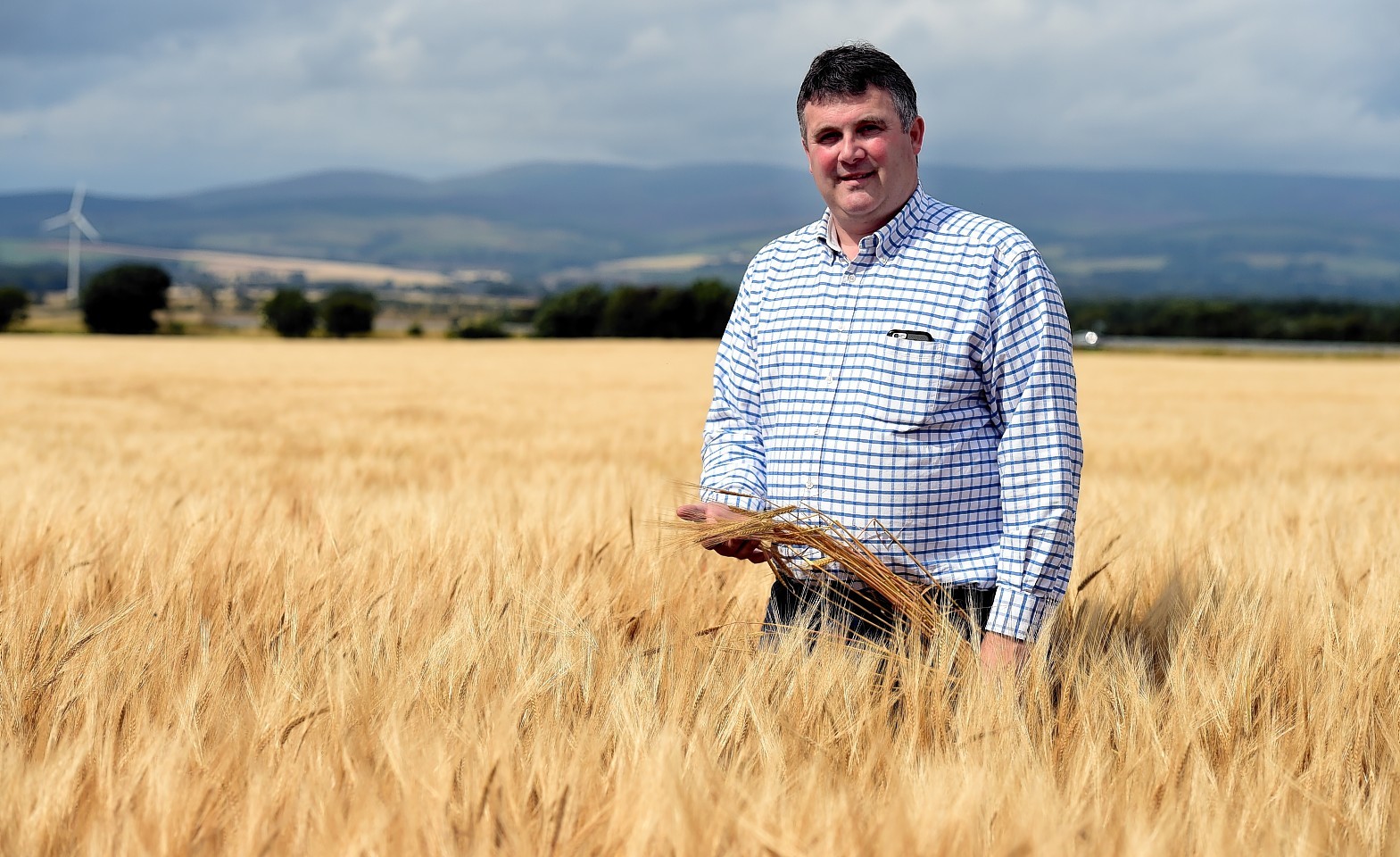 Alex Reid in his champion crop of barley