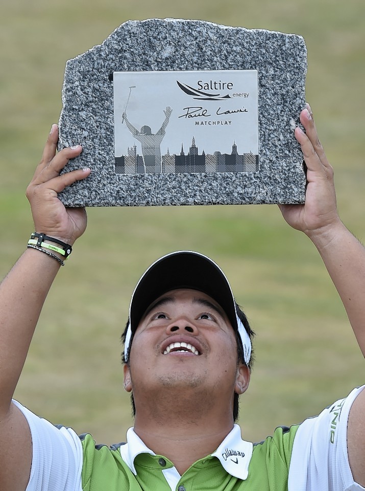 Kiradech Aphibarnrat savours his victory. Picture by Colin Rennie