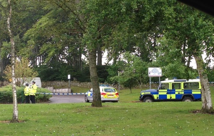 Police at the scene in Kingswells. Picture by Kim McAllister @KimMcallister