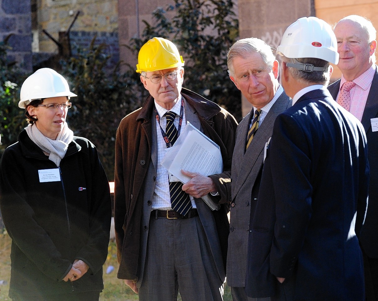 The Duke of Rothesay, Prince Charles, on a visit to the Broadford Works. Picture by Jim Irvine