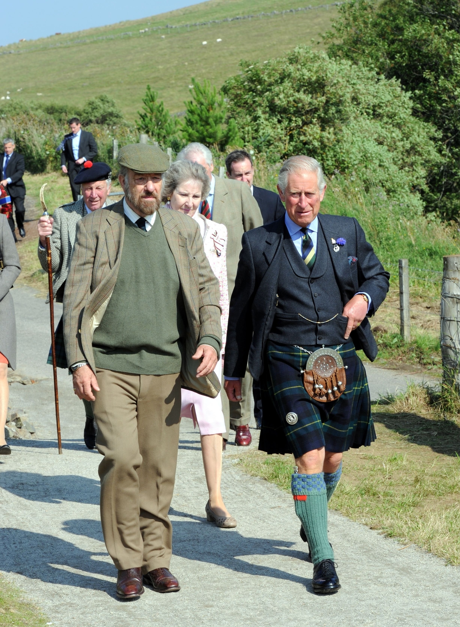 The Prince with Marc Ellington, Liaison to the Cabrach Cairn Project.