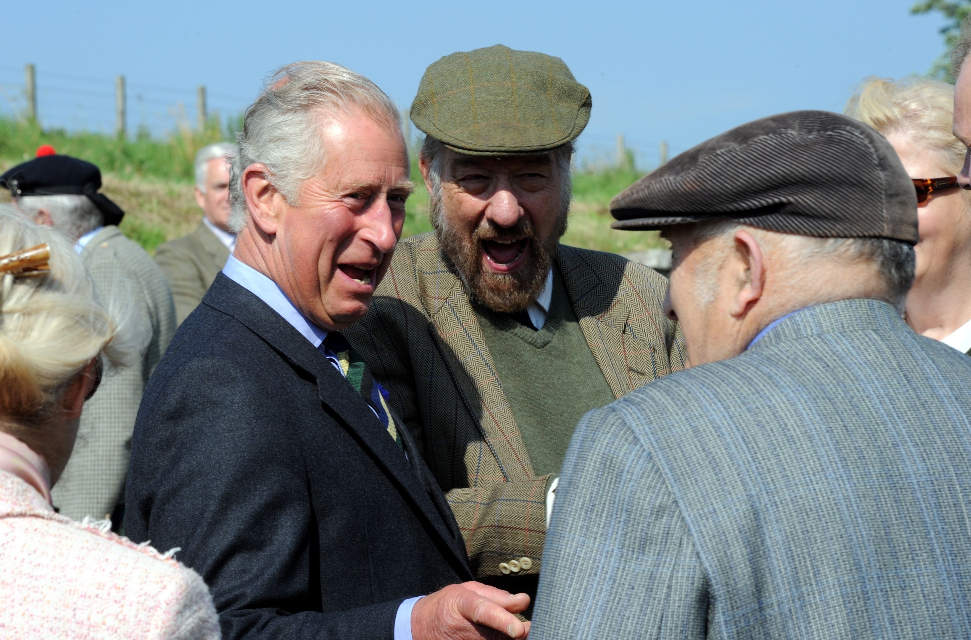 The Prince of Wales (left) during a visit to Cabrach Cairn