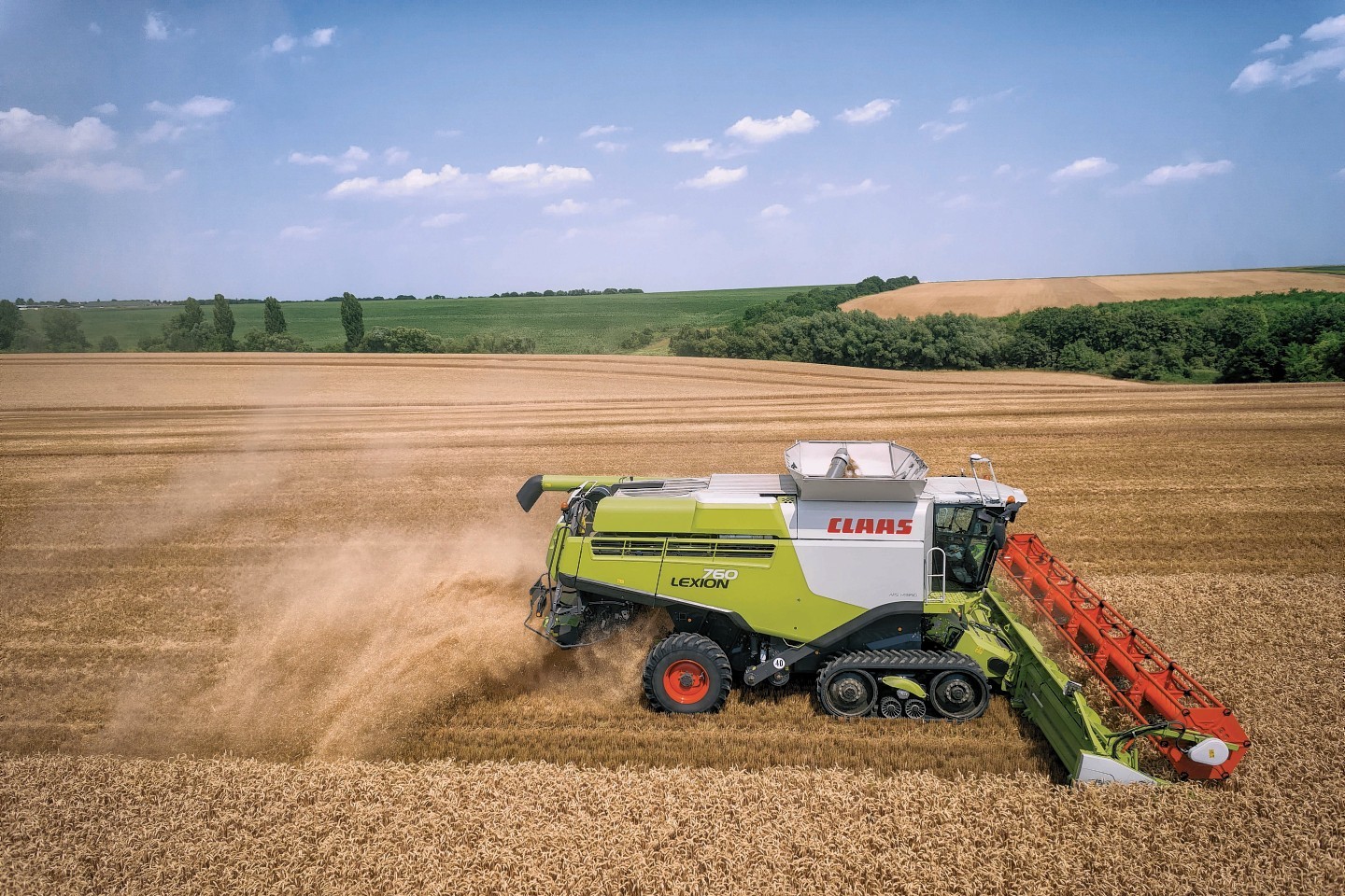 The Claas Lexion 700 in action