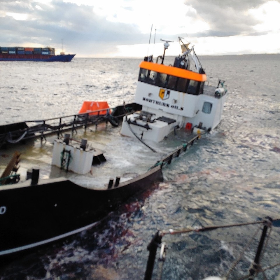 The ship taking on water off the coast of Peterhead