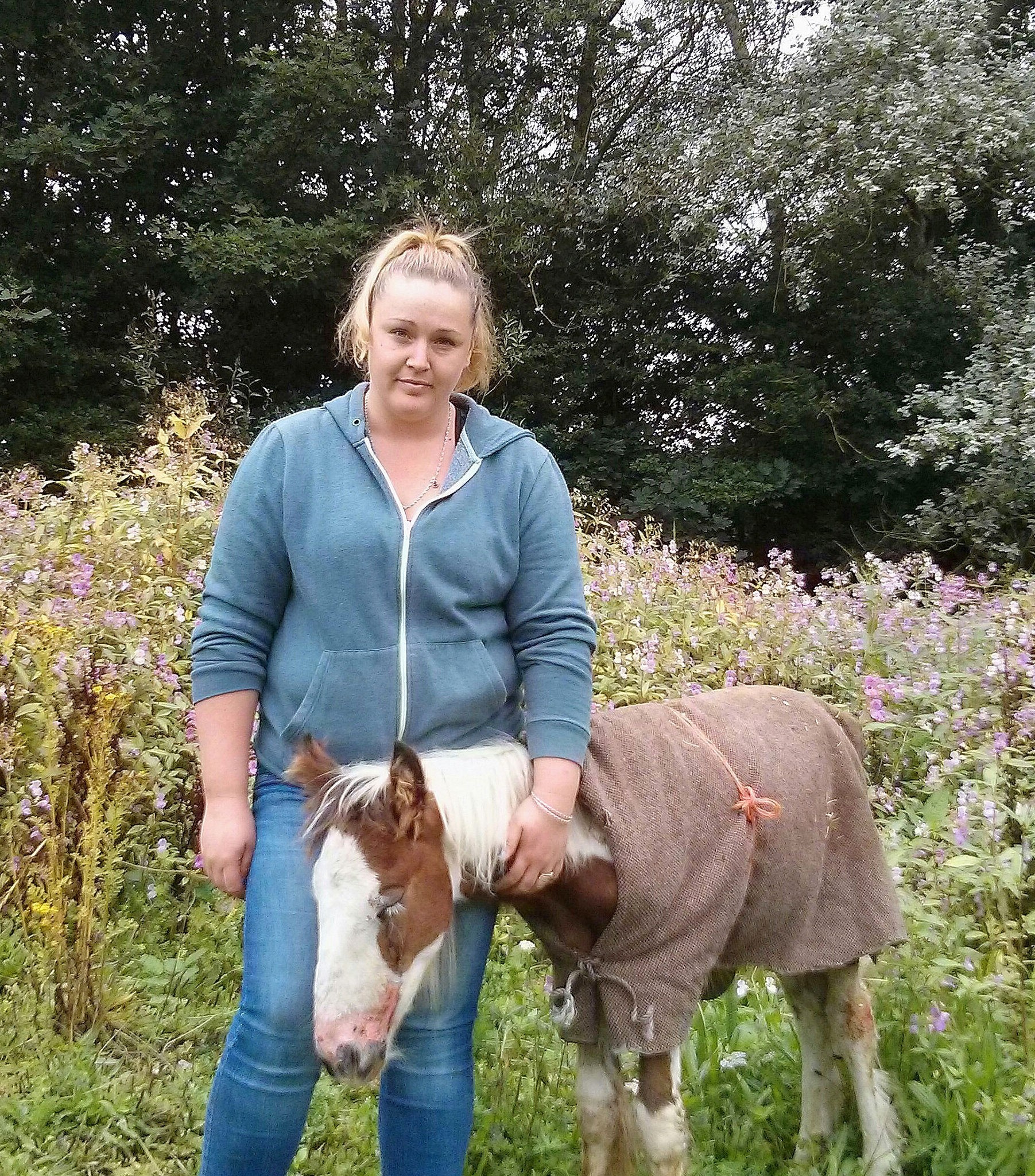 Owner Kayleigh Appleby with foal Angus
