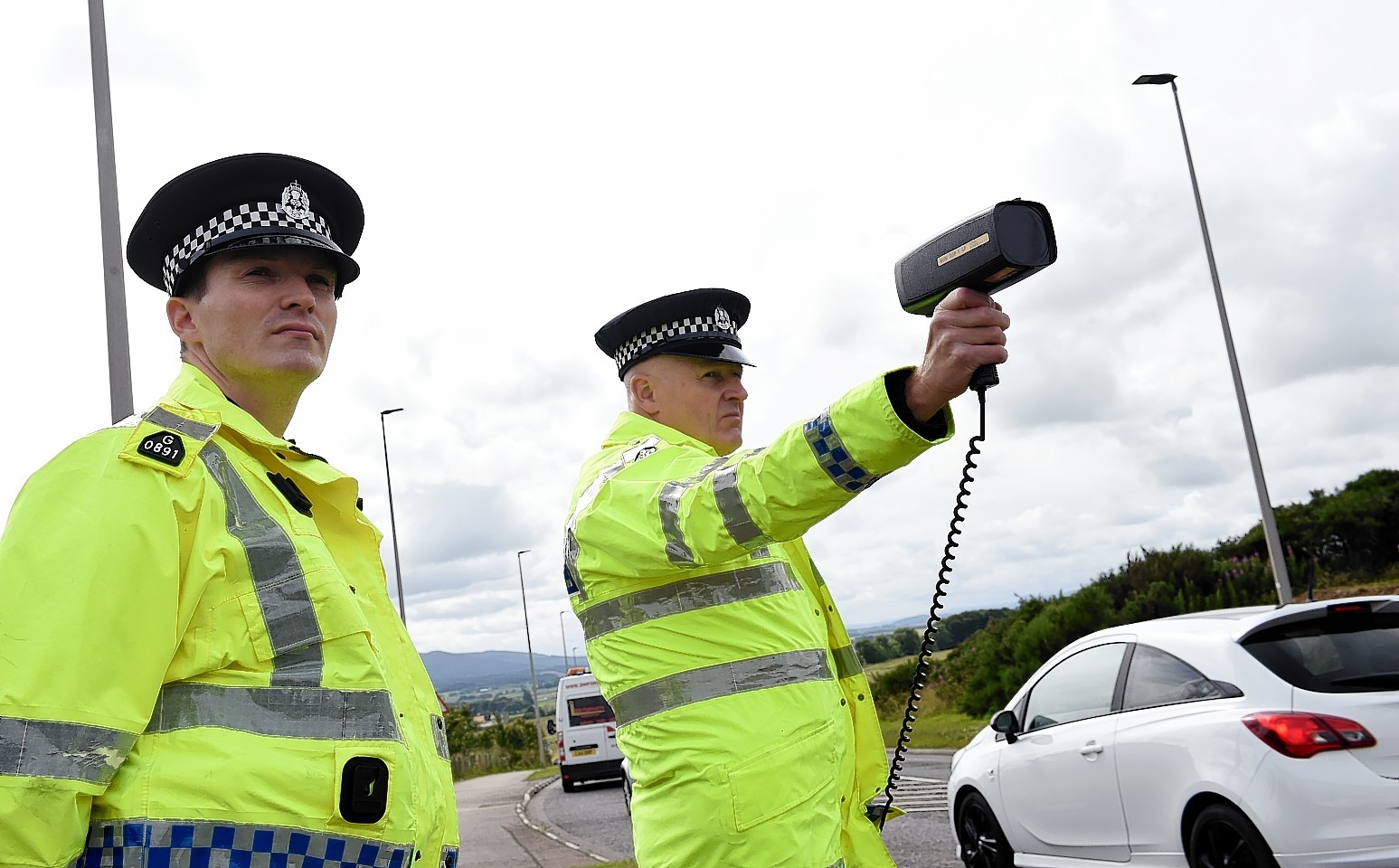 Police carrying out speed checks on the A96 caught eight drivers