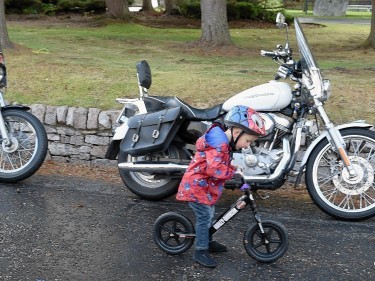 One young biker practises his skills