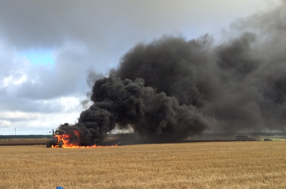 The tractor fire at Rora