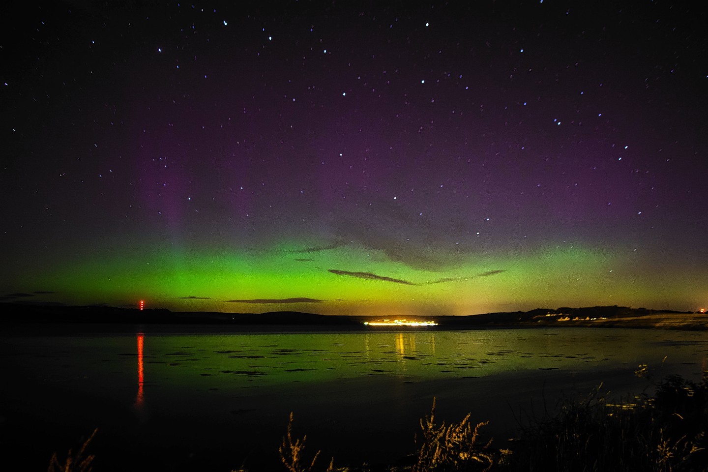Northern Lights over Inverness and the Moray Firth