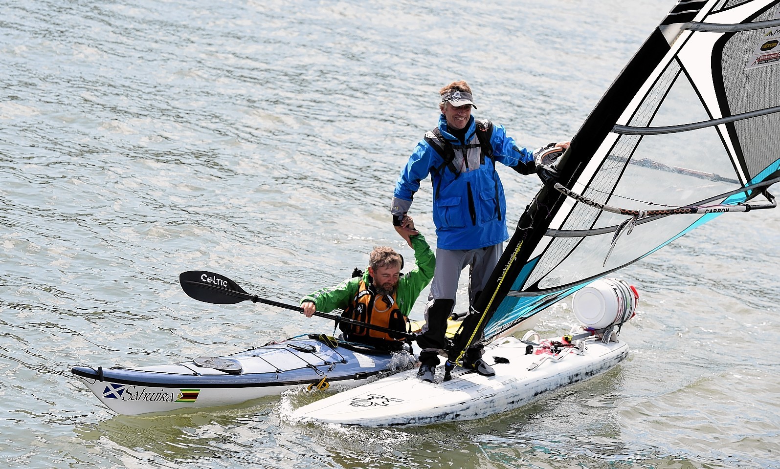 Jono Dunnett who is windsurfing solo around Britain and Nick Ray who is Kayaking solo around Scotland