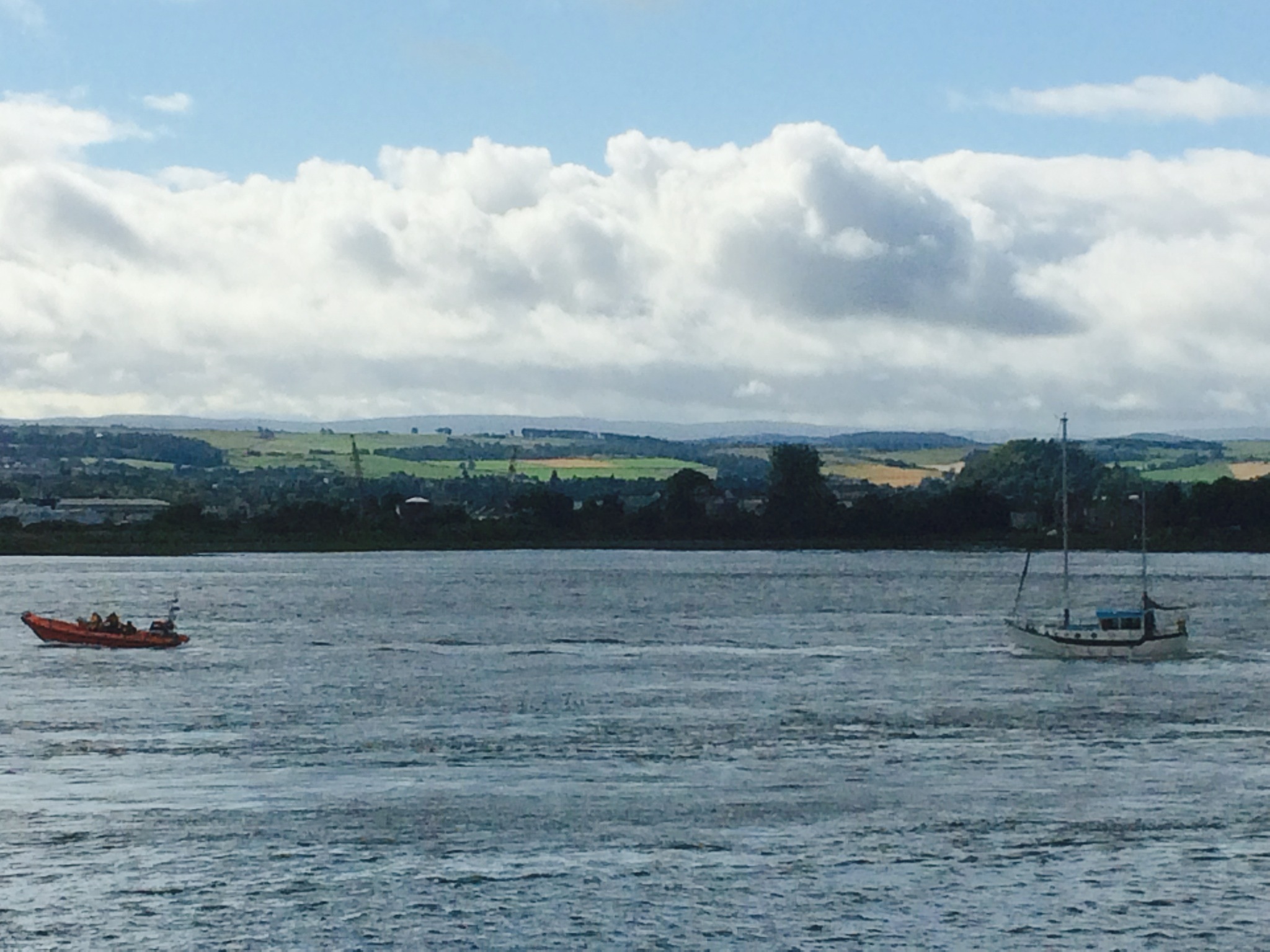 Kessock lifeboat tows the stricken yacht back to shore