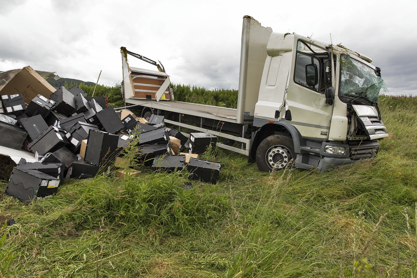 The lorry crashed off the A96