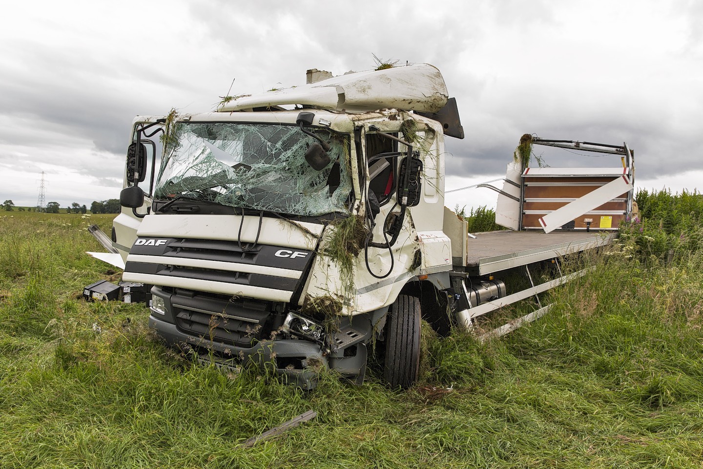 The lorry crashed off the A96