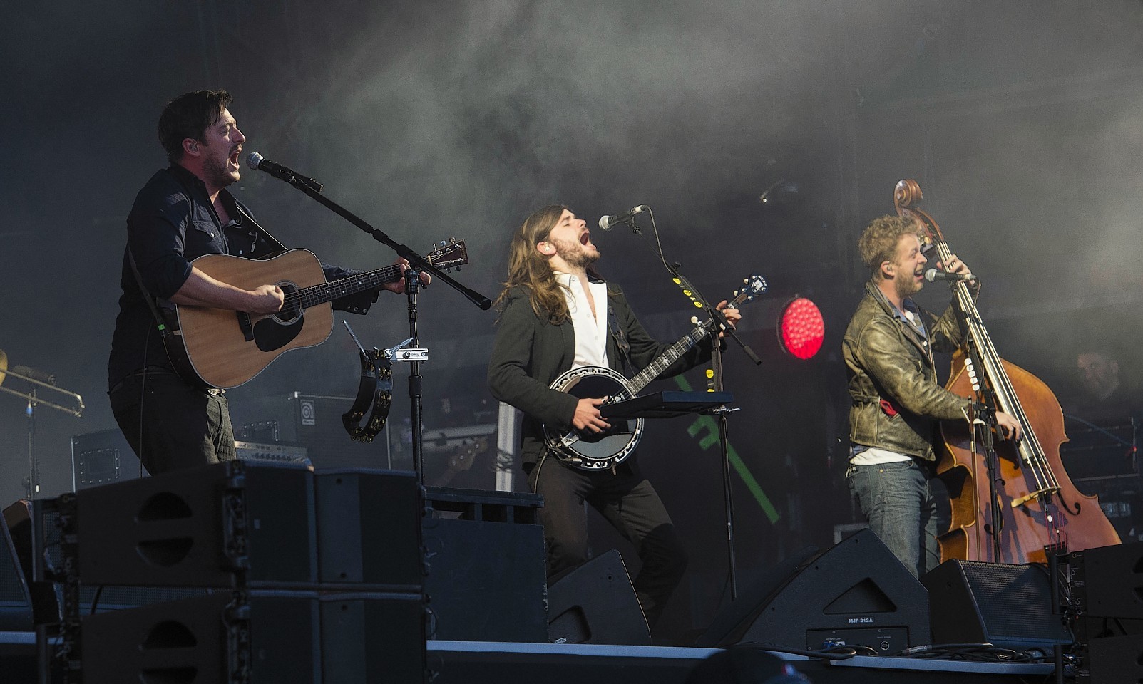 Stopover Festival headline act Mumford and Sons on stage in Aviemore