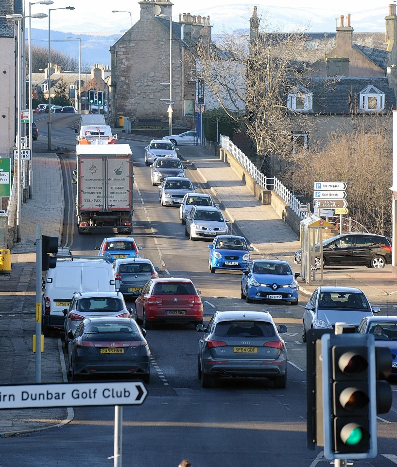 Gridlock - an all too common sight on the A96 in Nairn.