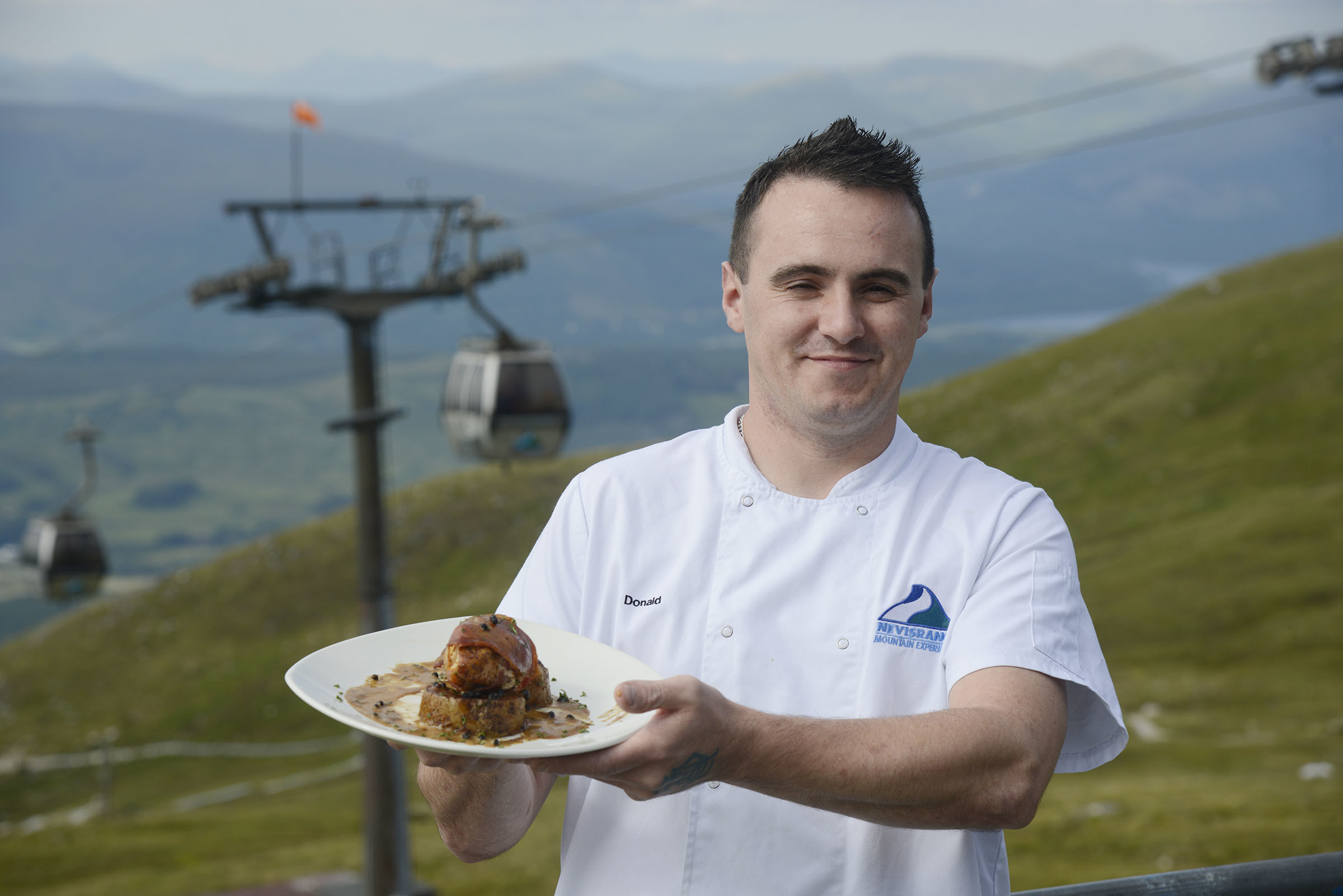 Chef Donald MacNeil with one of his dishes made using Lochaber produce.