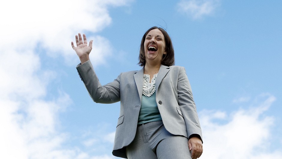 Kezia Dugdale celebrates after being elected Scottish Labour leader