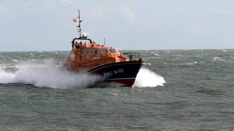 A Stornoway lifeboat in action.