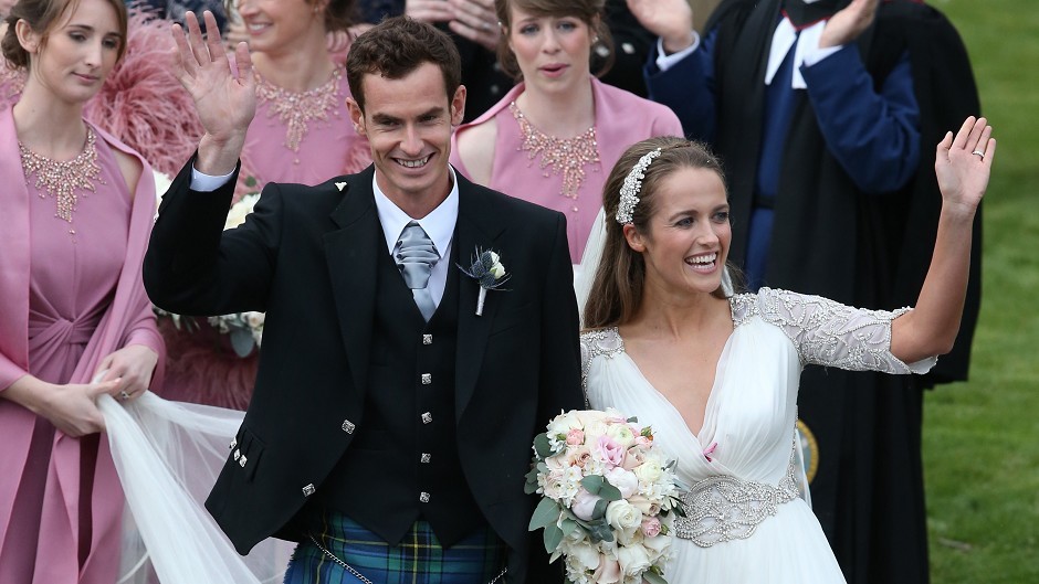 Andy Murray and his wife Kim