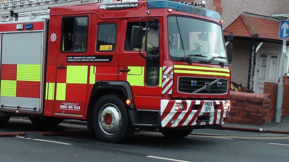 Firefighters were called to the blaze at 14:01