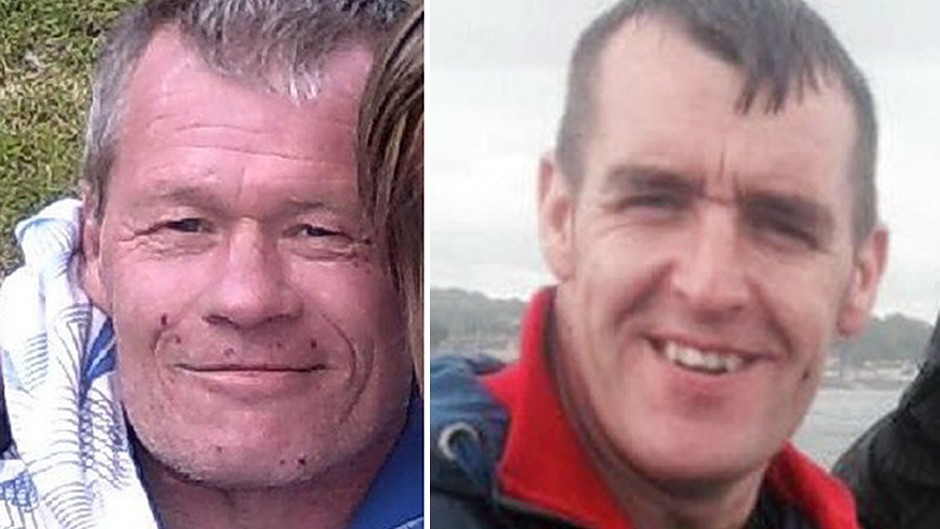 David Stead, left, and Jason Buchan, are missing after their boat overturned in the Firth of Forth