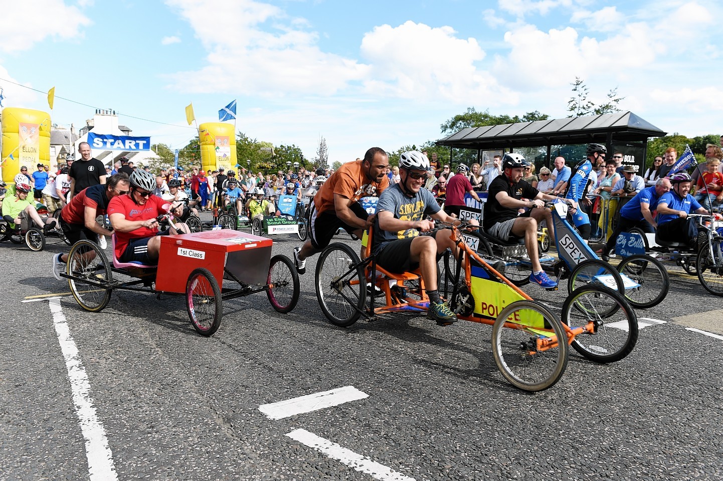 The annual pedal car race in the centre of Ellon.