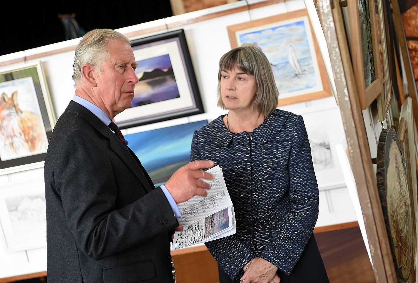 The Duke of Rothesay visiting the Society of Caithness Artists in 2015.