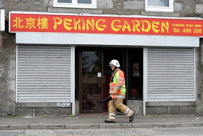 Scene at the Peking Garden yesterday