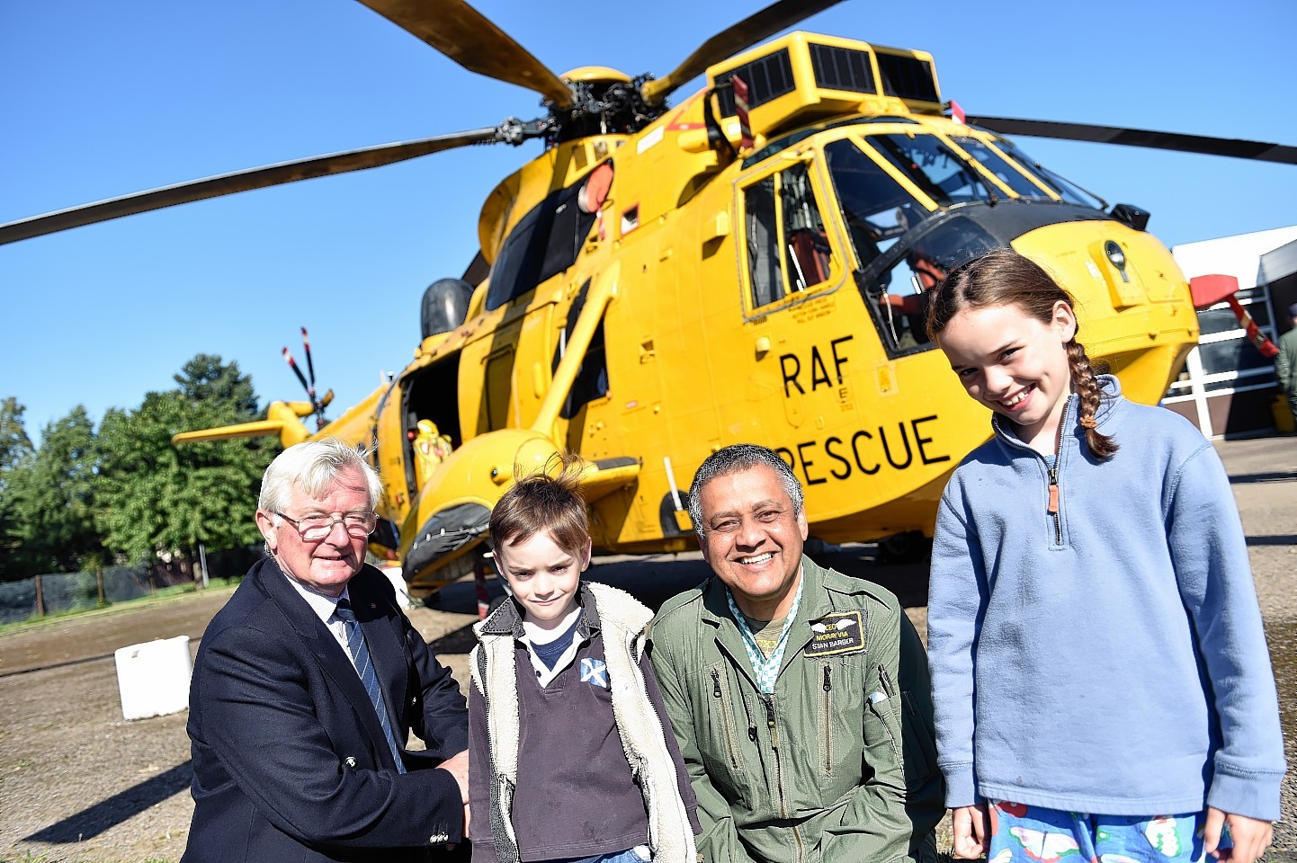 Lt Col Grenville Johnston, Lord Lieutenant of Moray, Spike Coates, Stan Barber, chief executive of Morayvia, and Holly Coates. Picture by Gordon Lennox