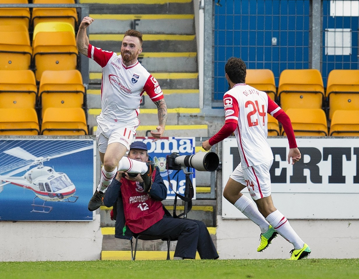 Ross County's Craig Curran celebrates opening the scoring
