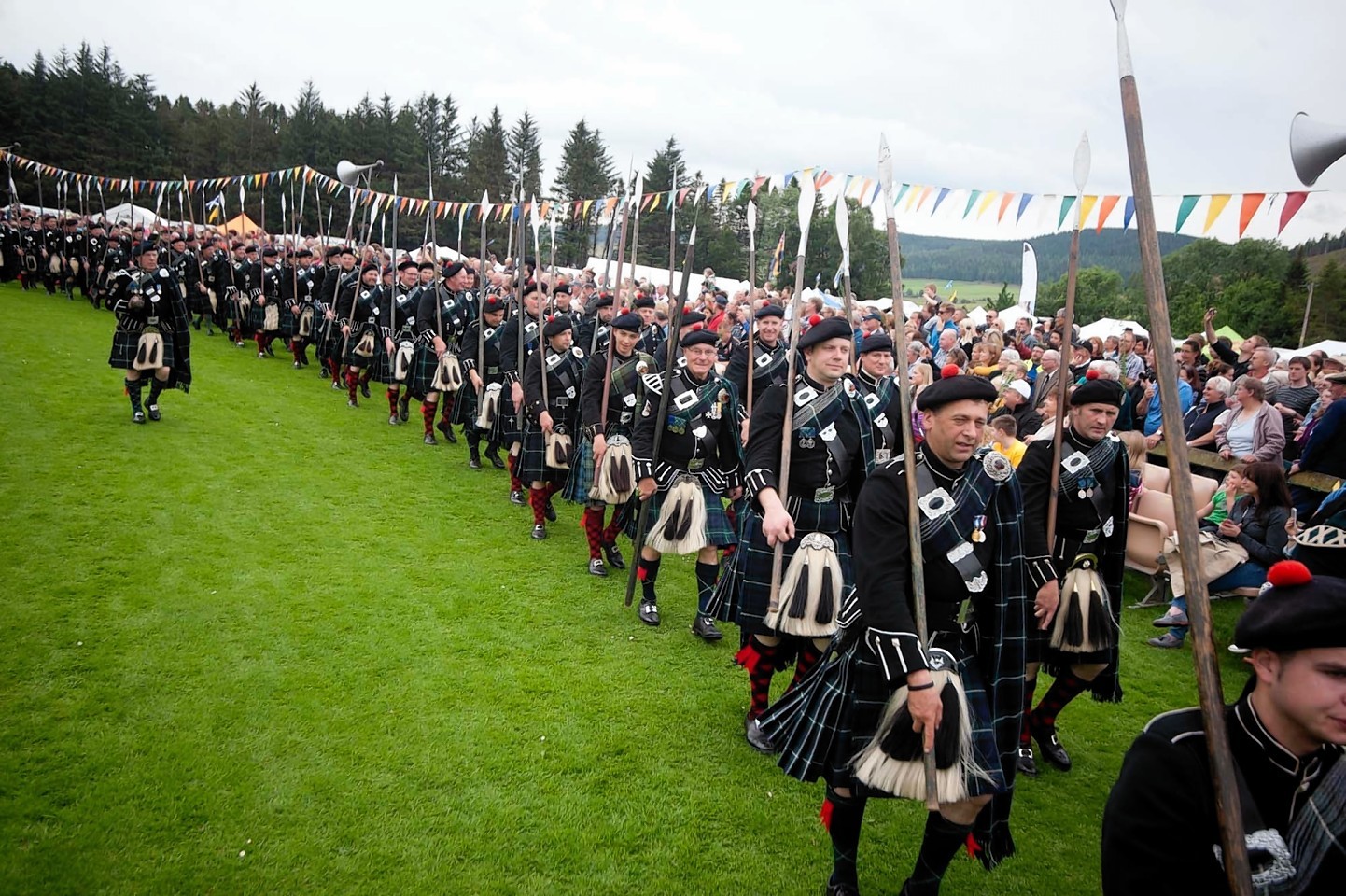 Lonach Highlanders on their annual march.