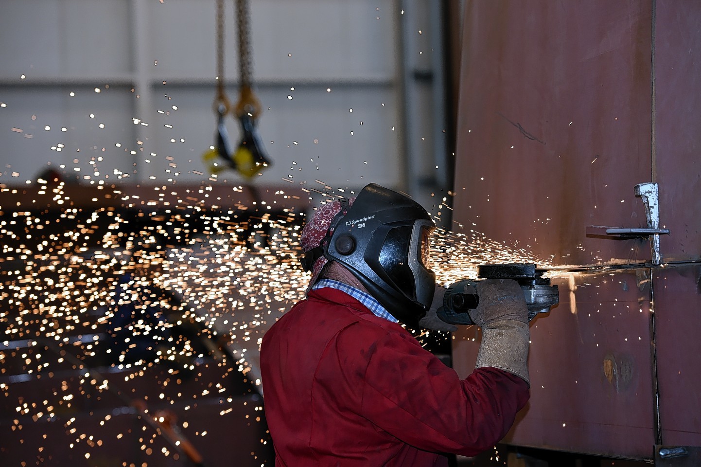 The £2.4million dredger is under construction at the Macduff Shipyard Ltd fabrication shed