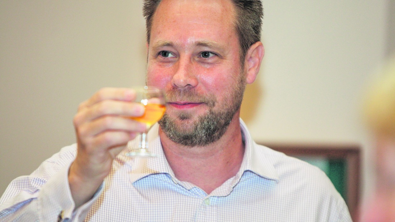 Stewart Lackie toasting the club's success and longevity