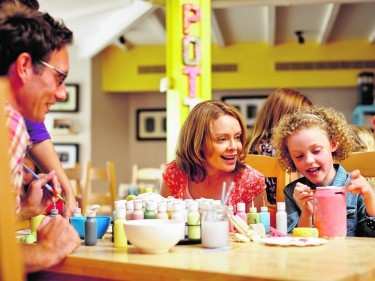 Family painting pottery