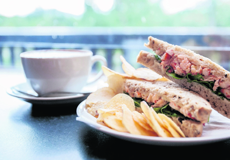 Ralia Cafe review. This pic: Sandwich and cappuccino. Picture: Andrew Smith